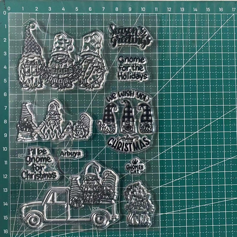 Arbuya Merry Christmas Gnome Christmas Gnome Cat X-Mas Clear Stamps for Cards Making Decoration and Scrapbooking Rubber Stamps for Craft - Image 3